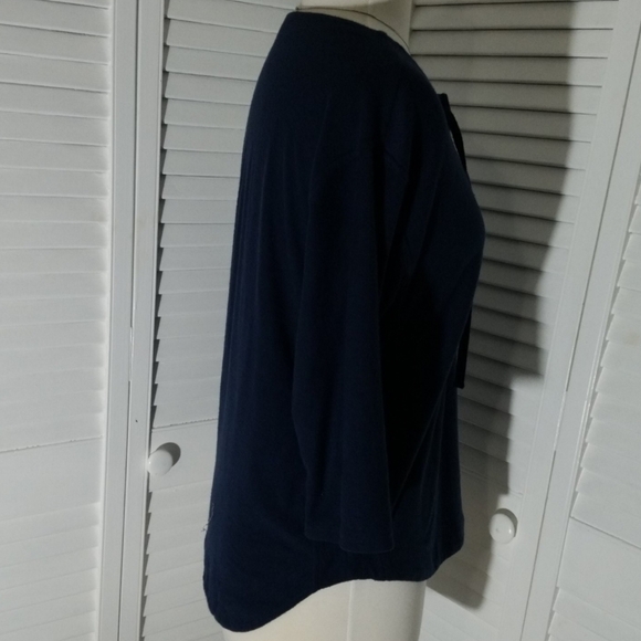 Madewell Navy Blue Sailor Top with criss cross tie - Picture 3 of 7